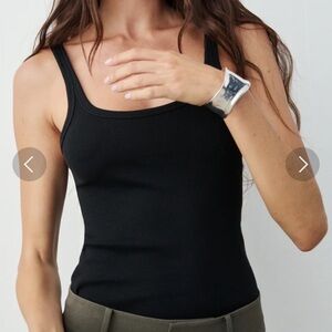 Sold! AYR The Sexy Flexy Tank Top Black Ribbed Women’s Size XSmall